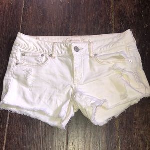 American Eagle White Jean Shorts